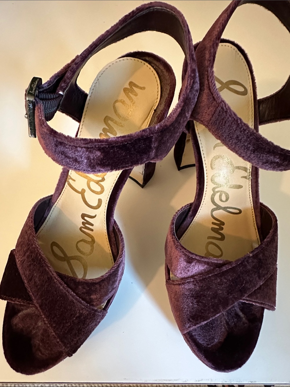 Sam Edelman velvety platform heels